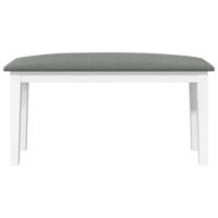 Bank 90 cm massief hout rubber wit - thumbnail