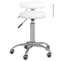 VidaXL Massagekruk kunstleer wit - thumbnail