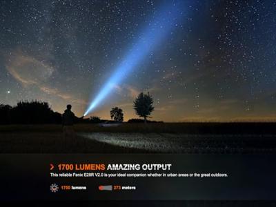 Fenix Light E28R V2.0 Zaklamp werkt op Li-ion oplaadbare batterij of batterijgevoed LED 1700 lm 128 g