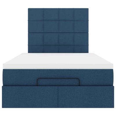 Ottoman bed met matras 120x190 cm stof blauw