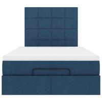 Ottoman bed met matras 120x190 cm stof blauw - thumbnail