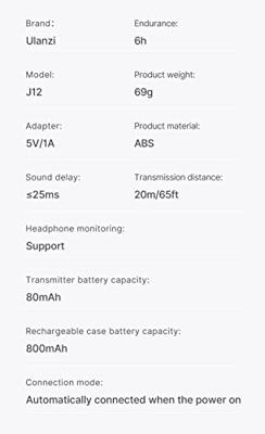 Ulanzi J12 Draadloze smartphone microfoon Lightning - thumbnail