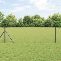 VidaXL Afrasteringspaal grijs 10 x 0,6 m (50 mm gaas) staal en pvc - thumbnail
