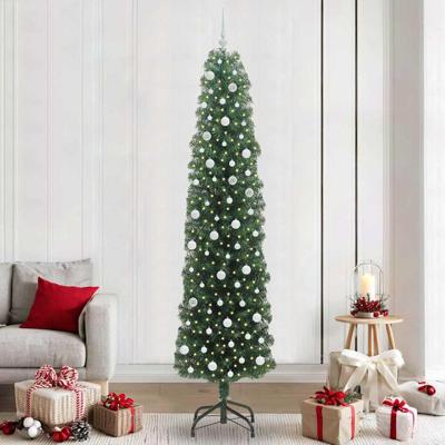 VidaXL Kunstkerstboom groen 240 cm pvc en staal en kunststof