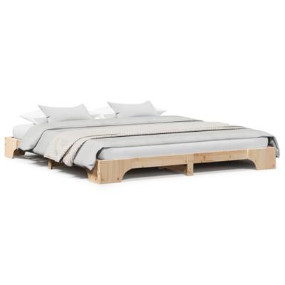 Bedframe Naturel 200 x 200 cm Massief grenenhout