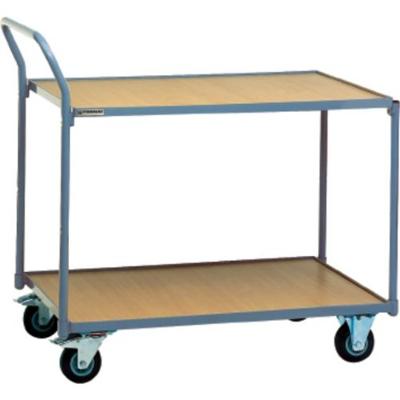 Promat/Tecwerk Tafelwagen | 2 laadvlakken L1000xB600mm | duifblauw, RAL 5014 drgverm.300 kg | schuifbeugel verticaal - 9000444129