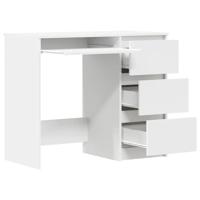 Bureau 90x45x76 cm bewerkt hout wit - thumbnail