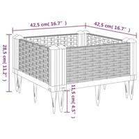 Plantenbak met pinnen 42,5x42,5x28,5 cm polypropeen lichtgrijs - thumbnail