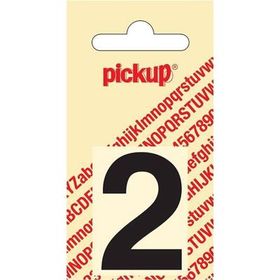 Plakcijfer Helvetica 40 mm Sticker zwarte cijfer 2 Pickup - Pickup