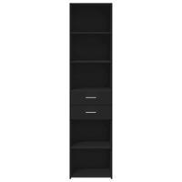 Hoge kast 45x42,5x185 cm bewerkt hout zwart - thumbnail