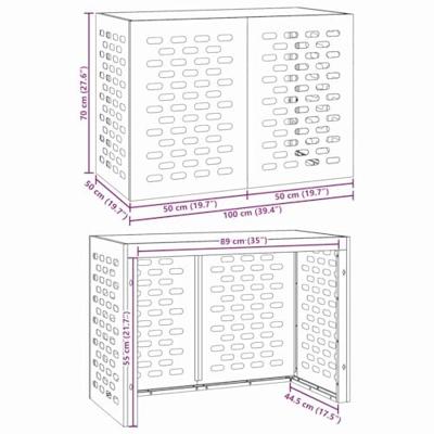 Airconditioner hoes Roestig 100 x 50 x 70 cm Cortenstaal