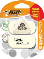 Gum Bic Galet pvc vrij zacht potlood wit blister à 3 stuks - thumbnail