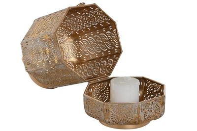 Set van placemats Home ESPRIT Gouden Metaal 25 x 25 x 40 cm