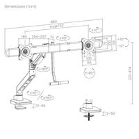 My Wall HL59L Monitor-tafelbeugel 1 stuks 43,2 cm (17) - 81,3 cm (32) Zwart Kantelbaar, Draaibaar, In hoogte verstelbaar - thumbnail