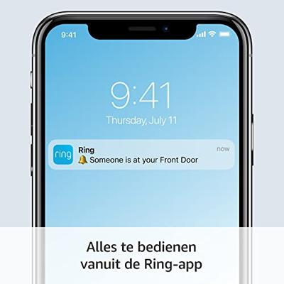 ring Video Doorbell Plus Video-deurintercom via WiFi Nikkel (mat), Zwart