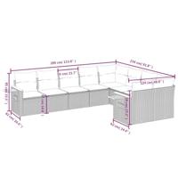 9-delige Loungeset met kussens poly rattan zwart - thumbnail