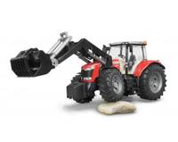 Bruder mf 7624 tractor met voorlader - thumbnail