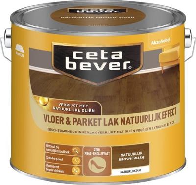 Cetabever Vloer en Parket Lak Natuurlijk Effect Mat - Brown Wash - 2,5 liter