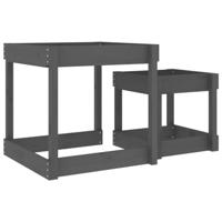 VidaXL Zandtafels 2 st massief grenenhout grijs - thumbnail