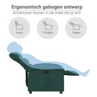 Fauteuil verstelbaar elektrisch stof donkergroen - thumbnail