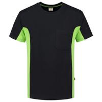 Tricorp T-shirt Bi-Color - Workwear - 102002 - zwart/limoen groen - maat M - thumbnail