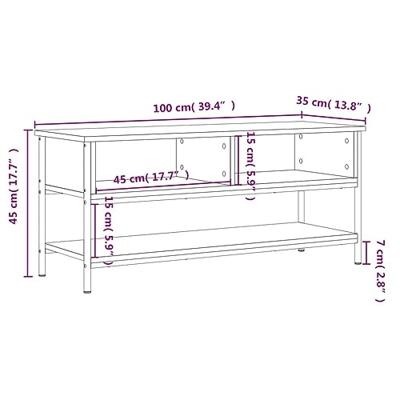 Tv-meubel 100x35x45 cm bewerkt hout gerookt eikenkleurig Tv-meubel 100x35x45 cm bewerkt hout gerookt eikenkleurig