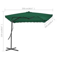 VidaXL Parasol met stalen paal 250x250 cm groen - thumbnail