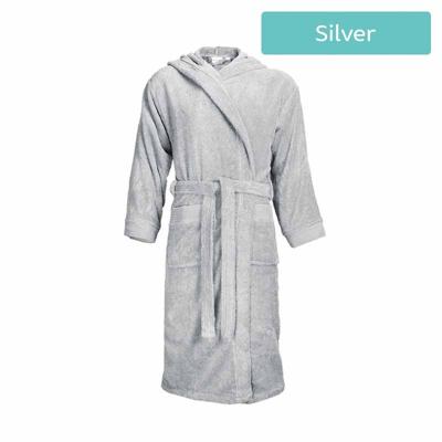 The One Classic Badjas met capuchon 420 gram Silver Grey-2XL/3XL The One Classic Badjas met capuchon 420 gram Silver Grey-2XL/3XL