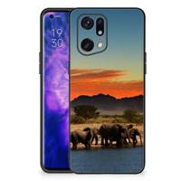 OPPO Find X5 Pro Dierenprint Telefoonhoesje Olifanten - thumbnail