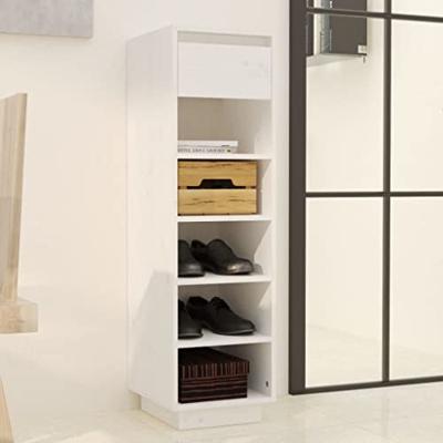 VidaXL Schoenenkast 30x34x105 cm massief grenenhout wit