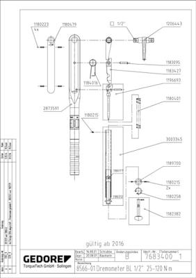 Gedore Momentsleutel BL 1/2" - 7683400