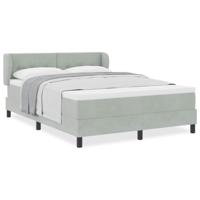 Boxspringbed met matras Lichtgrijs 140 x 190 cm Fluweel - thumbnail