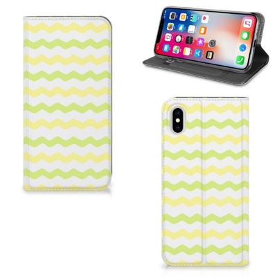 Apple iPhone Xs Max | Hoesje met Magneet | Waves Yellow