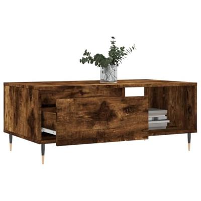 Salontafel 90x50x36,5 cm bewerkt hout gerookt eikenkleurig