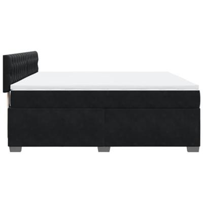 Boxspring met matras fluweel zwart 180x200 cm