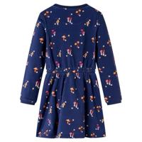 Kinderjurkje met paddenstoelenprint 92 marineblauw - thumbnail