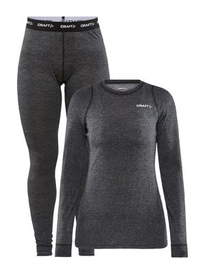 Craft 1909710 Core Wool Merino Set Wmn - Black Melange - XXL Craft 1909710 Core Wool Merino Set Wmn - Black Melange - XXL