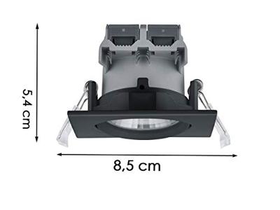Trio Led inbouwspotPamir Square 5,5w - 3000K - 8,5cm zwart - 650410132
