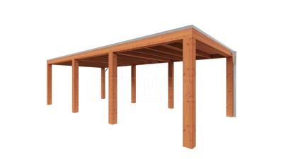 Trendhout Overkapping Palermo XXL 800x380 cm- Plat dak- Hout- Trendhout