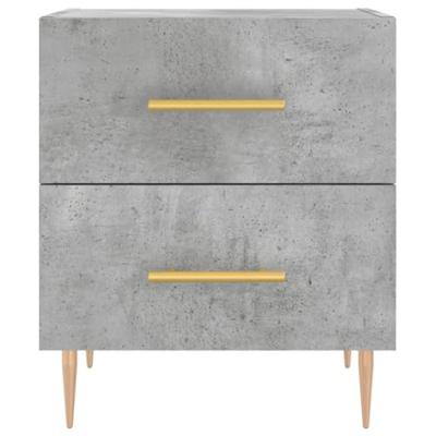 Nachtkastjes 2 st 40x35x47,5 cm bewerkt hout betongrijs