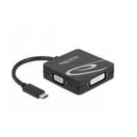 Delock USB 2.0 Adapter [1x USB-C stekker - 1x VGA-bus, DVI-bus 24+5-polig, HDMI-bus, DisplayPort bus] 63129 - thumbnail