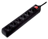 Stekkerdoos Hama 6-voudig beveiligd 5m zwart - thumbnail