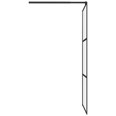 Inloopdouchewand 90x195 cm mat ESG-glas zwart