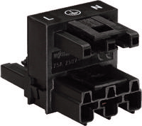 WAGO 770-633 Connector WINSTA MIDI H-splitter Totaal aantal polen: 3 25 A Zwart 50 stuk(s) - thumbnail