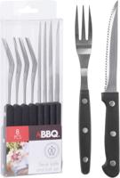 BBQ Steakmessen en Vorken 8 Stuks RVS/Zwart - thumbnail