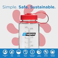 Nalgene Wide-Mouth Sustain 0,5L Drinkfles Clear/Red Cap 0,5L - thumbnail