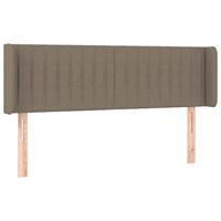Hoofdbord met randen 147x16x78/88 cm stof taupe - thumbnail