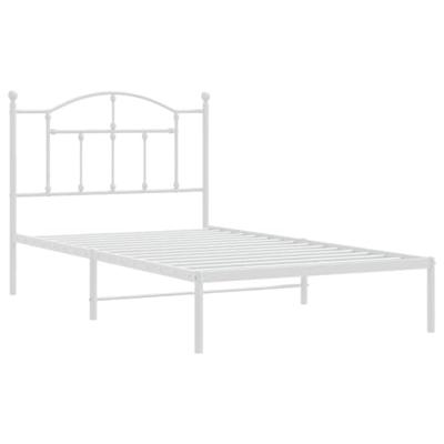 Bedframe met hoofdbord metaal wit 100x190 cm