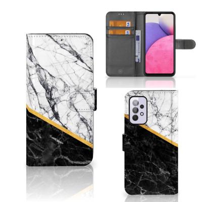 Samsung Galaxy A33 5G | Bookcase | Marmer Wit Zwart - Origineel Cadeau Man