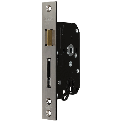 Nemef 4109 Veiligheidsdeurslot | SKG** | DM50mm | PC55mm | krukgat 8mm | voorplaat RVS 25x174mm rechthoekig | sluitplaat P 4109/17 | DR 2+4/1+3 -